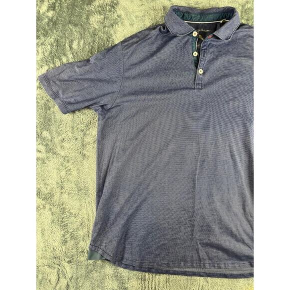 Tommy Bahama Men's Polo Shirt Blue Textured Sample Size Large RARE - Picture 8 of 9